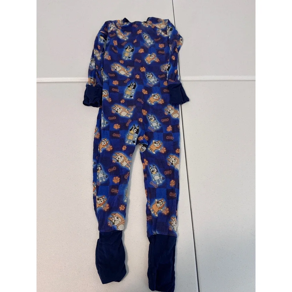 Showstoppers Bluey Bamboo Viscose Zipper Sleeper Pajamas Blue‎ 4T L3
